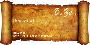 Bod Zsolt névjegykártya